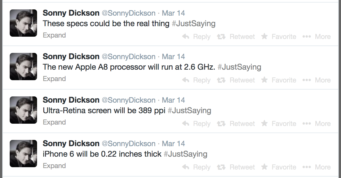 Sonny Dickson Tweet