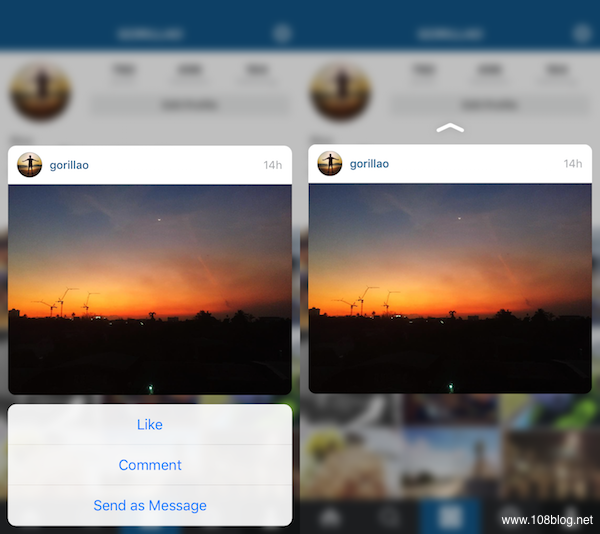 Instagram Brings 3D Touch Features to iPhone 5:5s:6:6 Plus